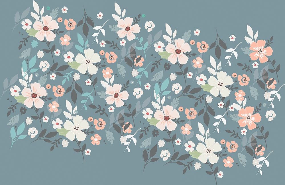 Folksy Flora Grey Floral Scatter art print by Candace Allen for $57.95 CAD