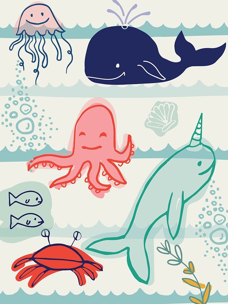Sea Animals art print by Lula Bijoux and Company for $57.95 CAD