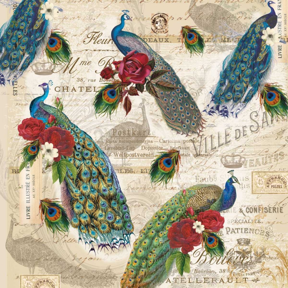 Peacocks Pattern art print by Candace Allen for $57.95 CAD