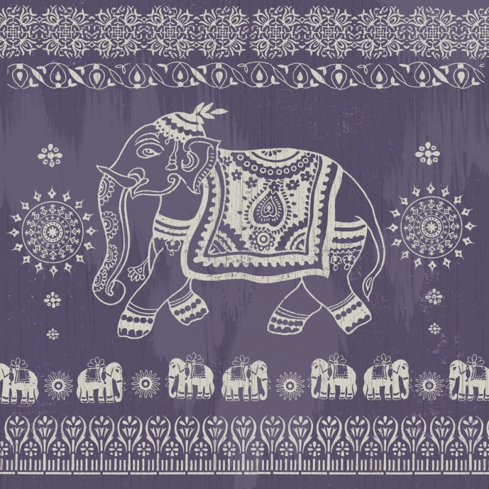 Boho Elephant Purple art print by Candace Allen for $57.95 CAD