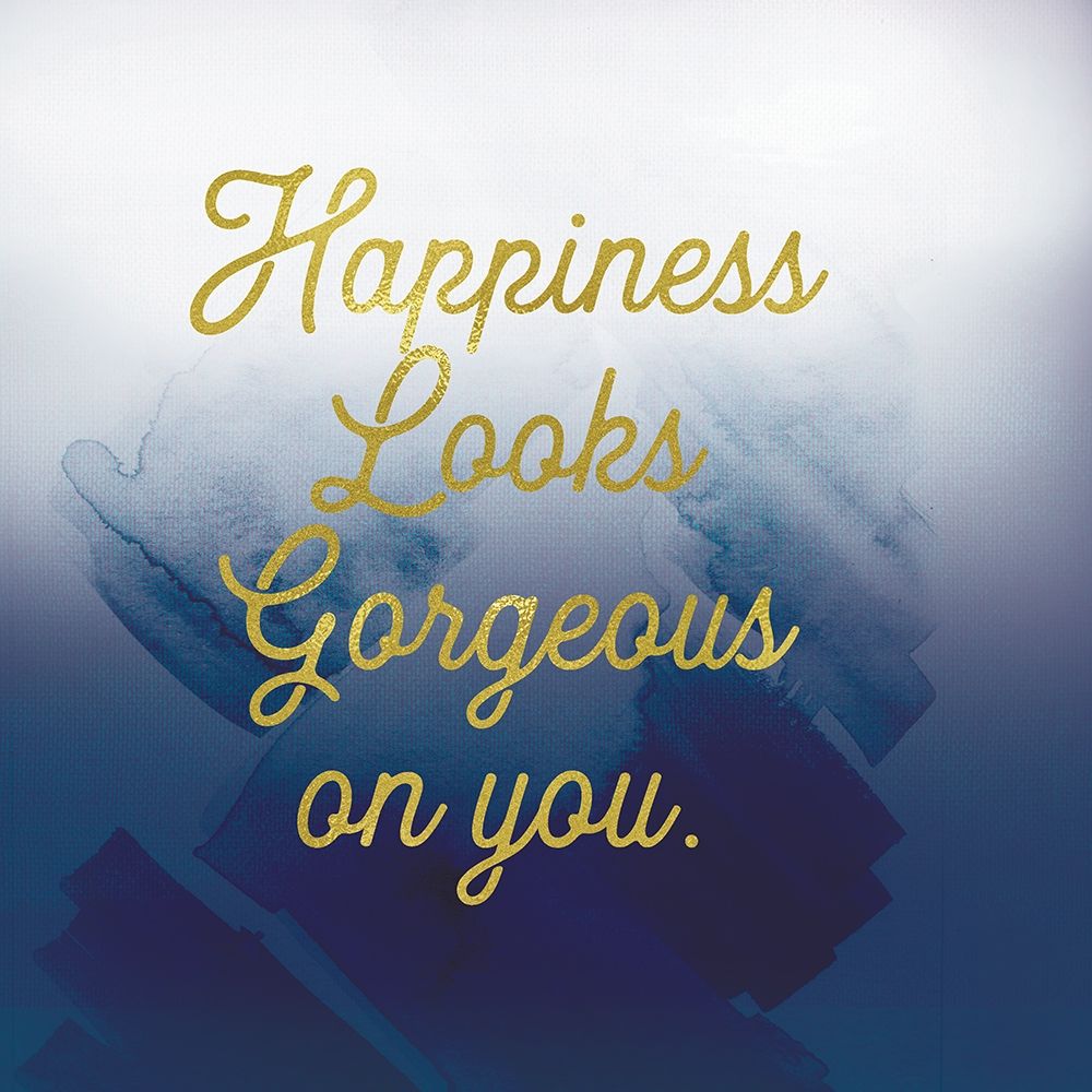 Happiness Looks Good Navy art print by Lula Bijoux and Company for $57.95 CAD