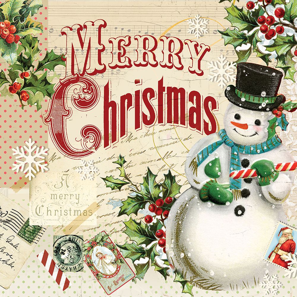 Merry Xmas Snowman art print by Lula Bijoux And Company for $57.95 CAD