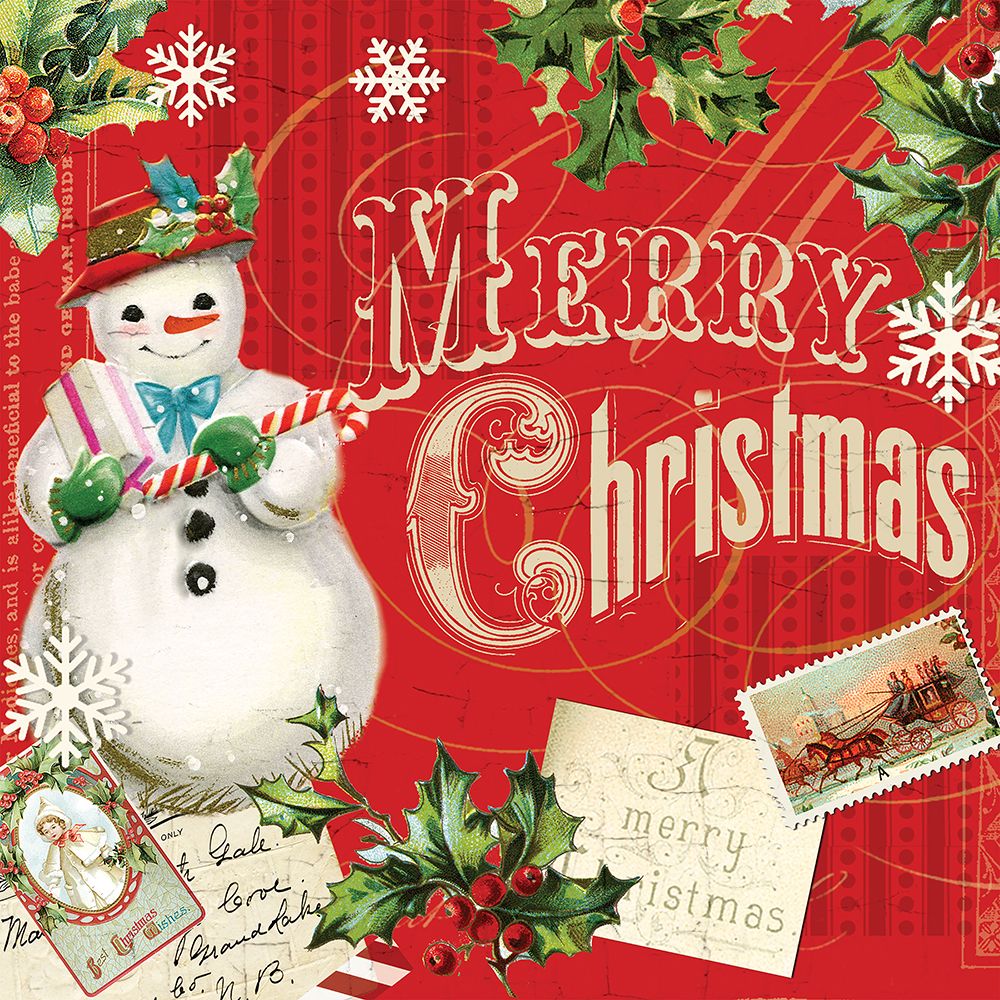 Merry Xmas Snowman 2 art print by Lula Bijoux And Company for $57.95 CAD