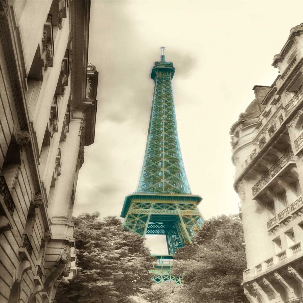 Teal Eiffel Tower 2 art print by Dianne Poinski for $57.95 CAD