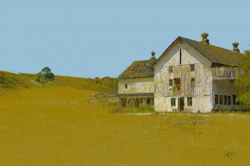 Barn With Blue Sky art print by Sarah Butcher for $57.95 CAD