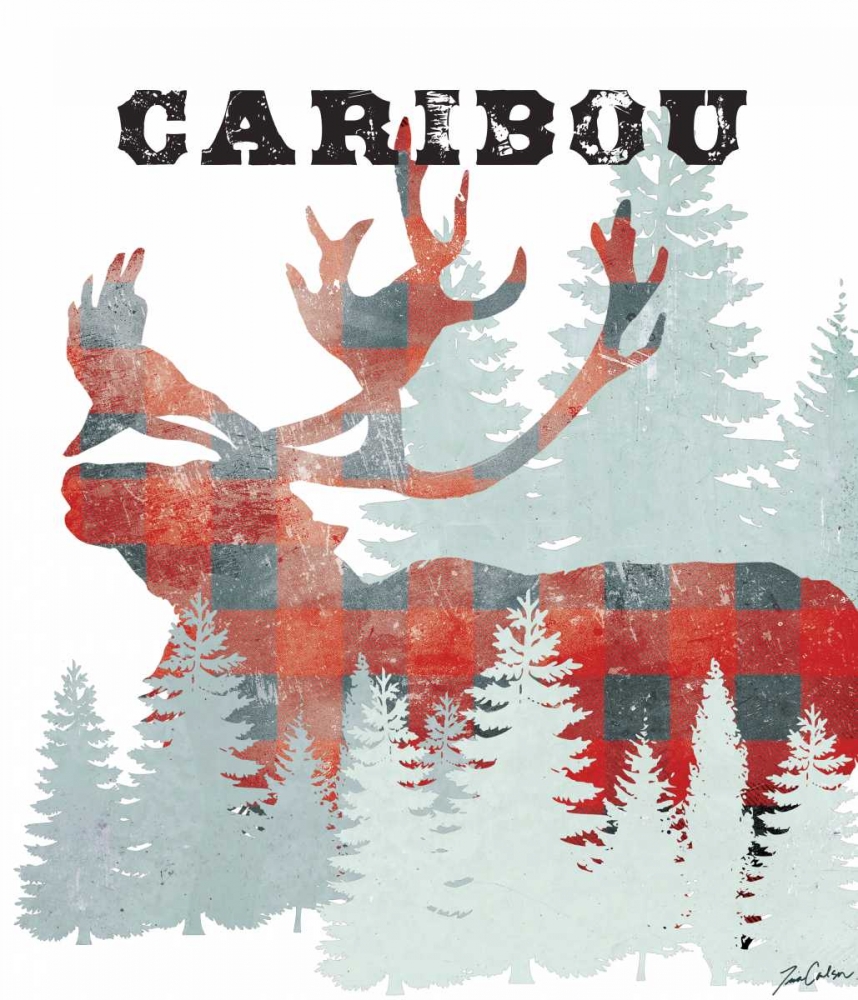 Plaid Caribou art print by Tina Carlson for $57.95 CAD