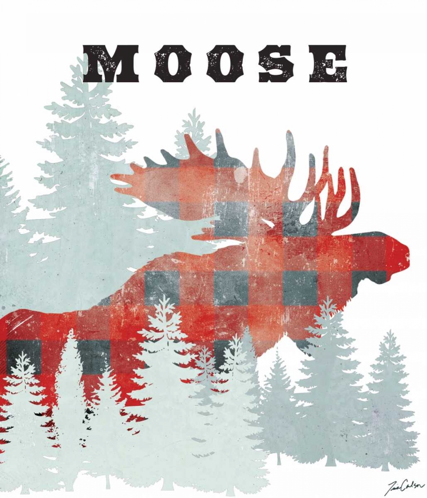 Plaid Moose art print by Tina Carlson for $57.95 CAD