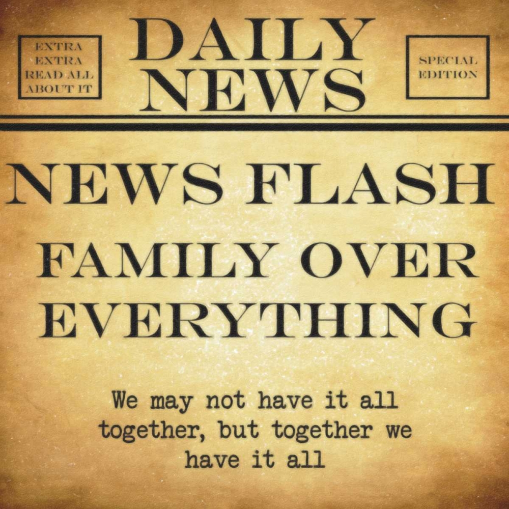 NEWS FLASH family Over Everything art print by Taylor Greene for $57.95 CAD