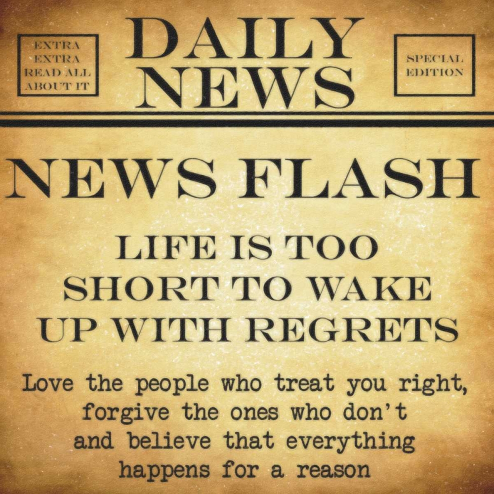 NEWS FLASH Life to Short art print by Taylor Greene for $57.95 CAD