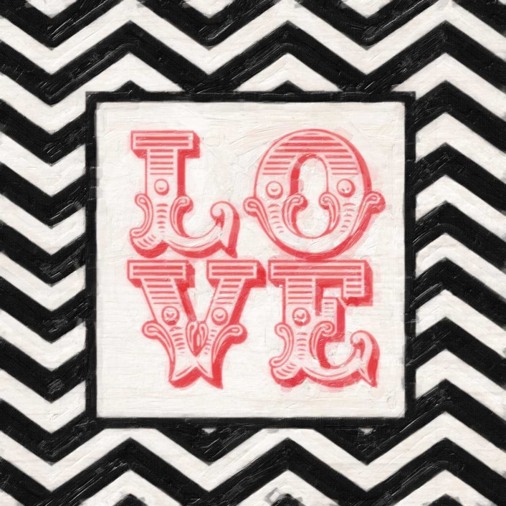 CHEVRON LOVE RED art print by Taylor Greene for $57.95 CAD