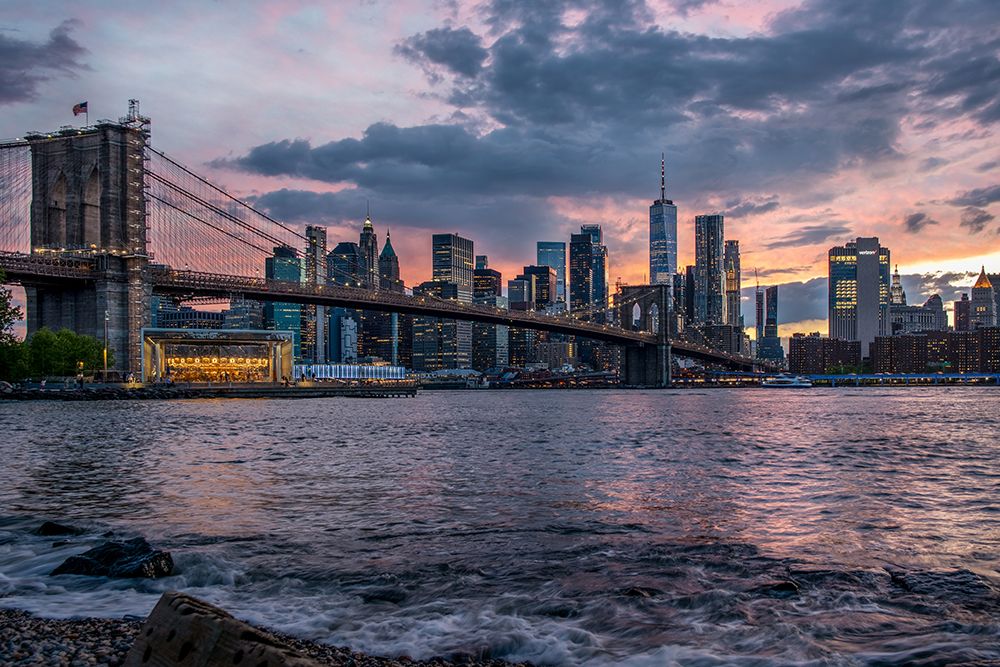 Brooklyn Bridge Blue Hour art print by Tim West for $57.95 CAD