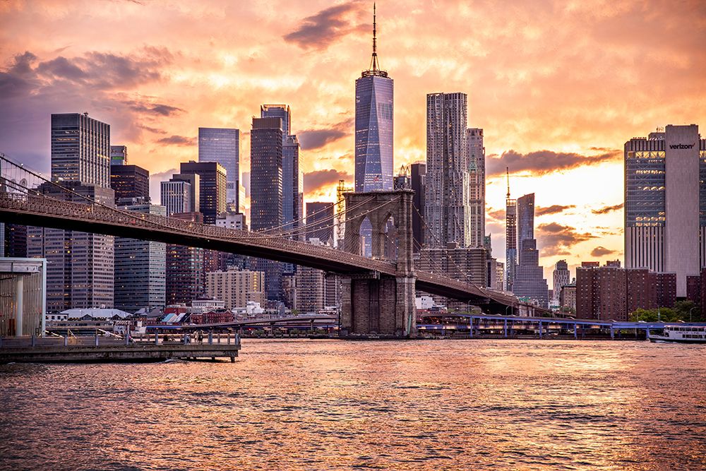 Brooklyn Bridge Golden art print by Tim West for $57.95 CAD