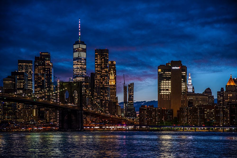 Brooklyn Bridge Night art print by Tim West for $57.95 CAD