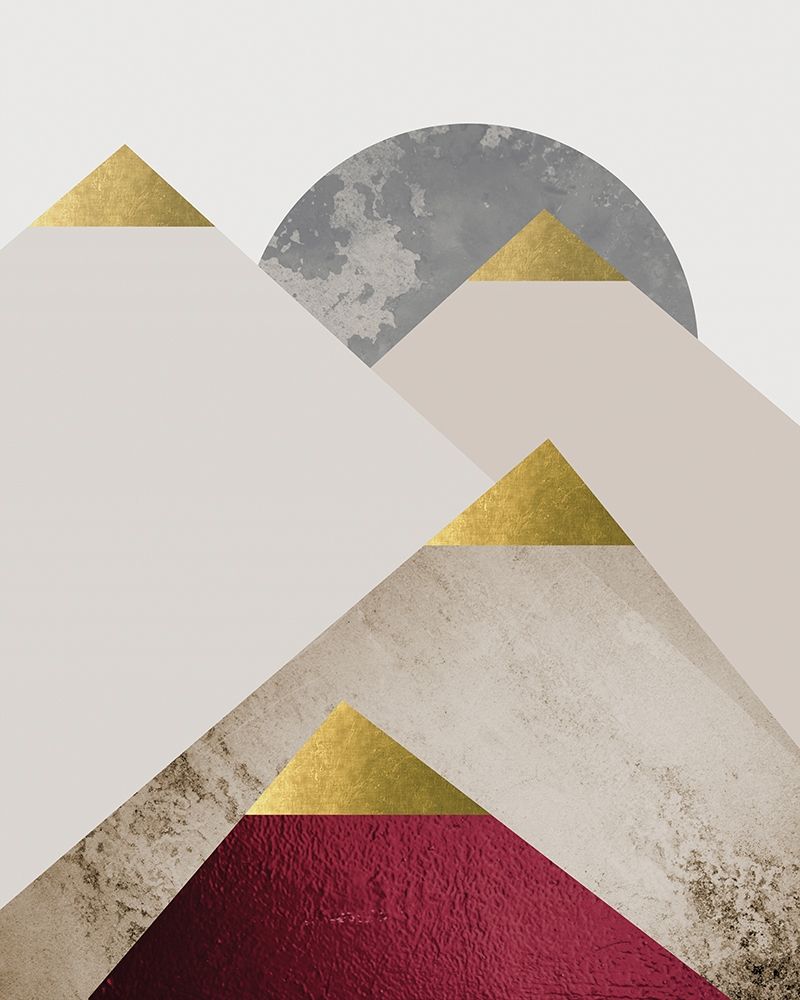 Beige Brugundy Mountains 2 art print by Urban Epiphany for $57.95 CAD