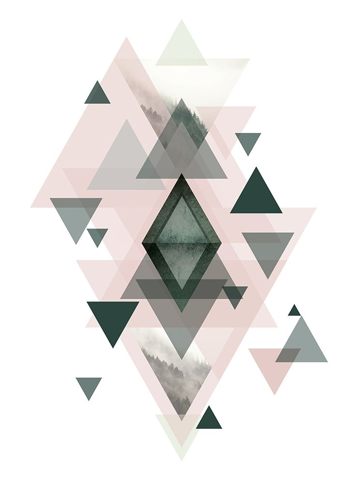 Pink Green Geometric 1 art print by Urban Epiphany for $57.95 CAD