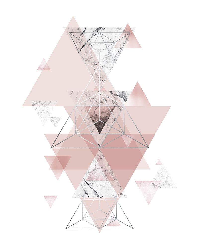 Blush Pink Marbled Geometric art print by Urban Epiphany for $57.95 CAD