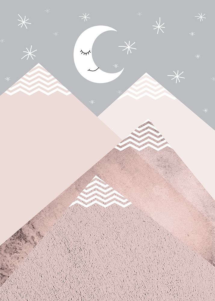 Blush Pink Grey Mountains 2 art print by Urban Epiphany for $57.95 CAD