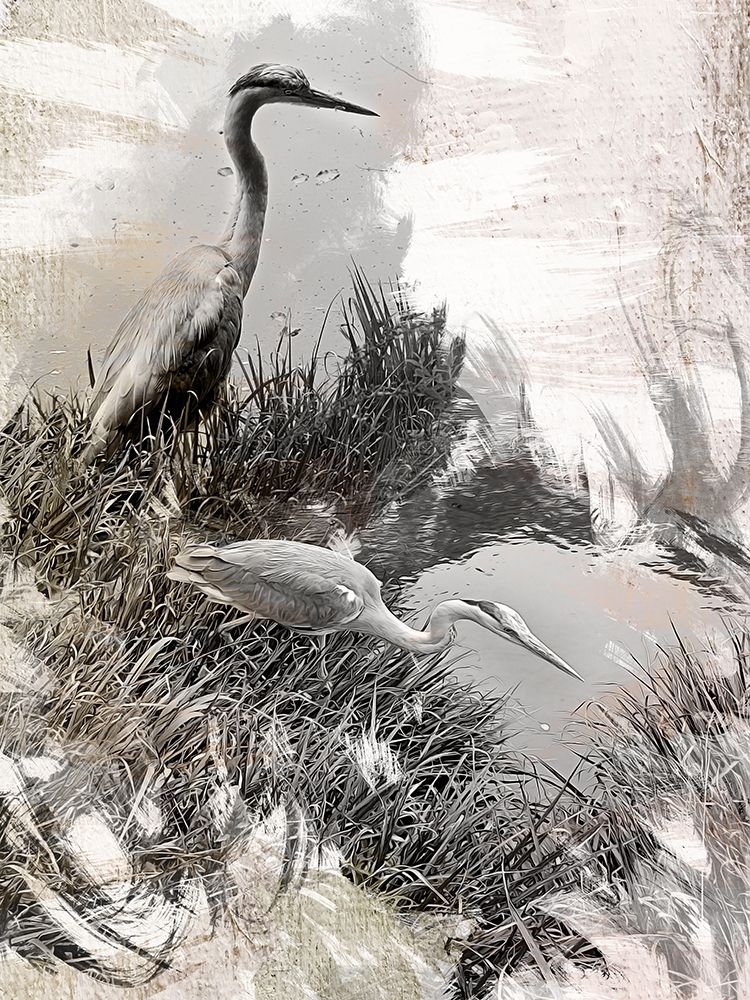 Japanese Herons art print by Urban Epiphany for $57.95 CAD