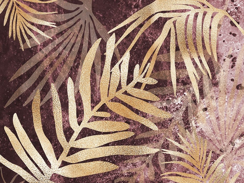 Tropical Leaves Pink Burgundy art print by Urban Epiphany for $57.95 CAD
