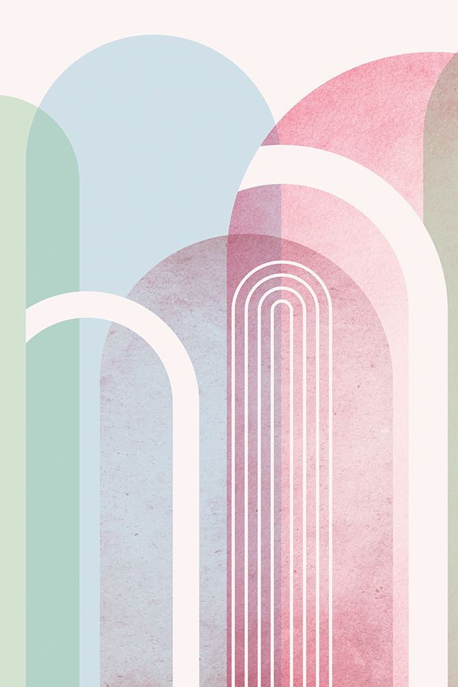 Mid Century Arches Soft Pastels 1 art print by Urban Epiphany for $57.95 CAD