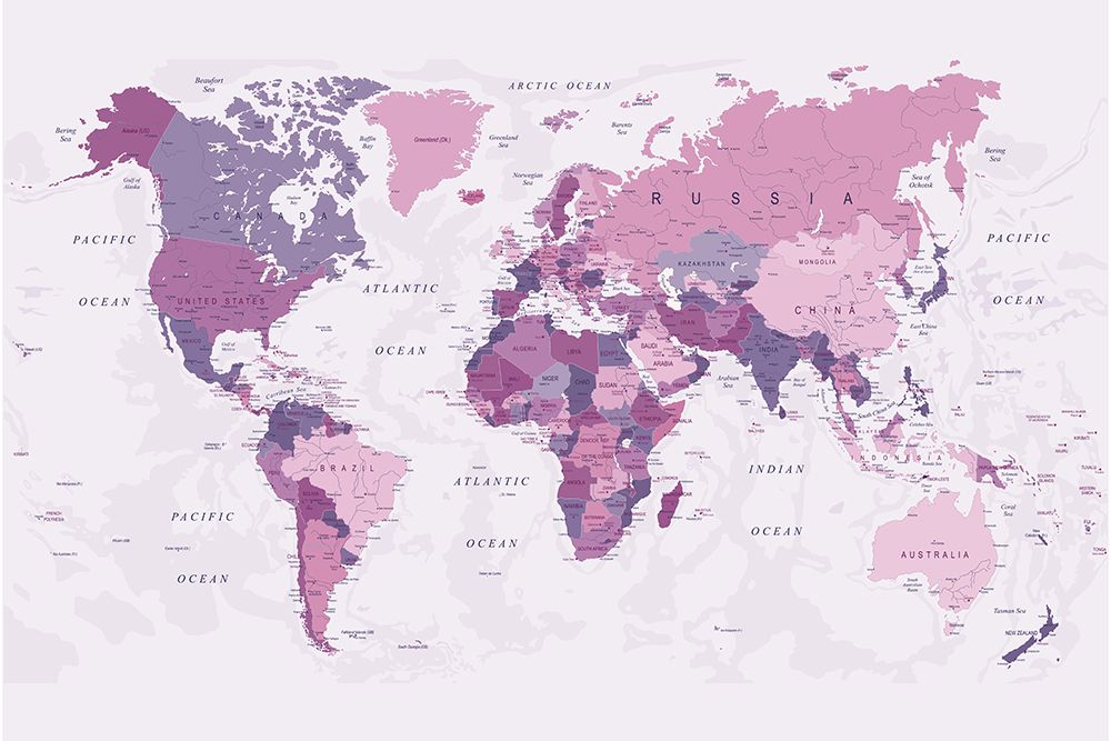 World Map Pink art print by Urban Epiphany for $57.95 CAD