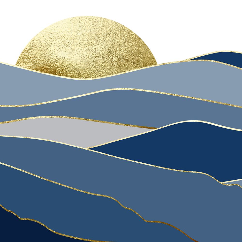 Navy Gold Landscape 2 V2 art print by Urban Epiphany for $57.95 CAD