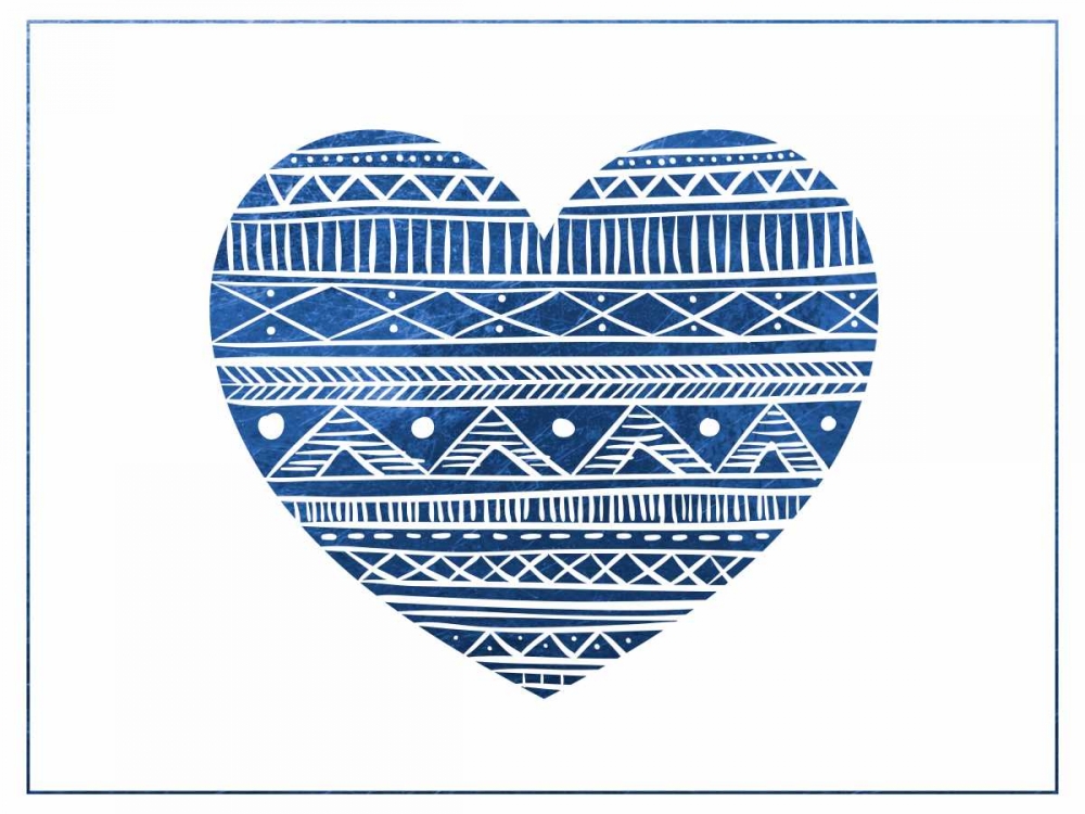 Indigo Tribal Heart art print by Victoria Brown for $57.95 CAD
