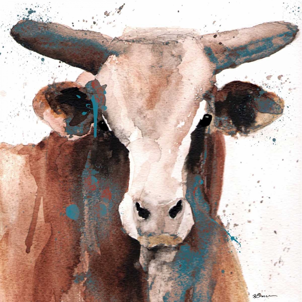 Splashed Blue Bull art print by Victoria Brown for $57.95 CAD