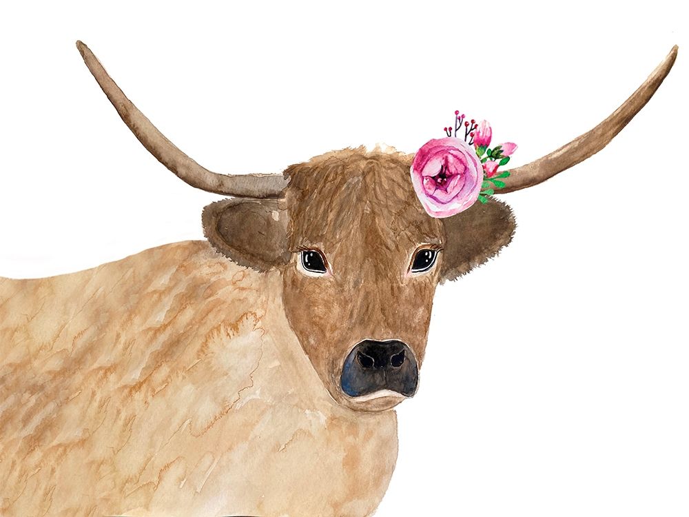 Steer Head Flower art print by Karen Barski for $57.95 CAD