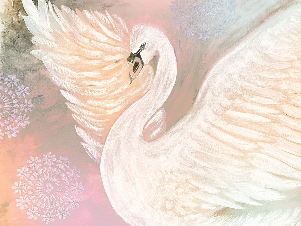 Pastel Swan With Mandala art print by Karen Barski for $57.95 CAD