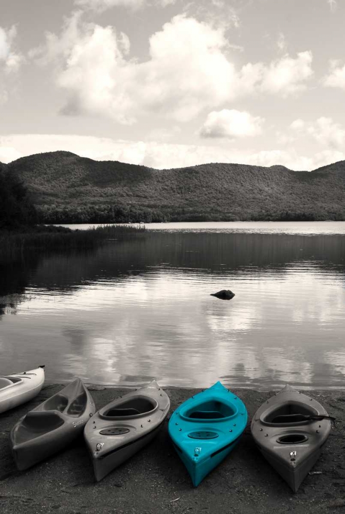 Kayaks Teal art print by Suzanne Foschino for $57.95 CAD