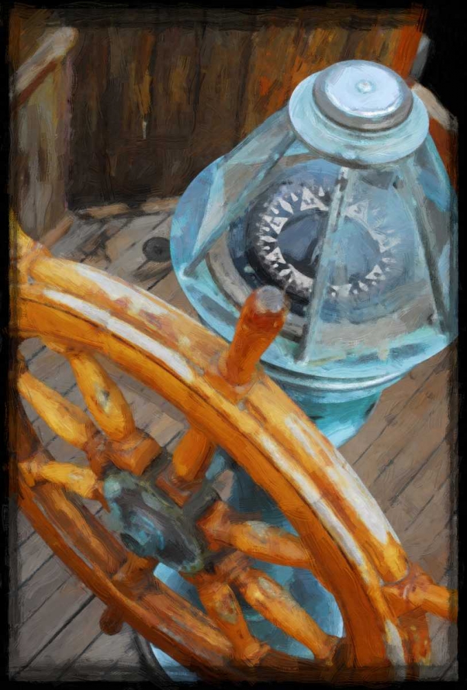 Old Sailboats Ship Wheel art print by Suzanne Foschino for $57.95 CAD