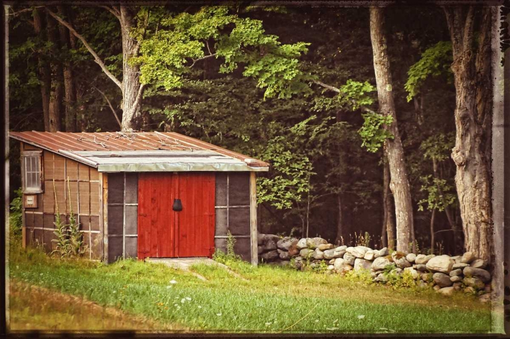 Country Red Door Shack Vintage art print by Suzanne Foschino for $57.95 CAD