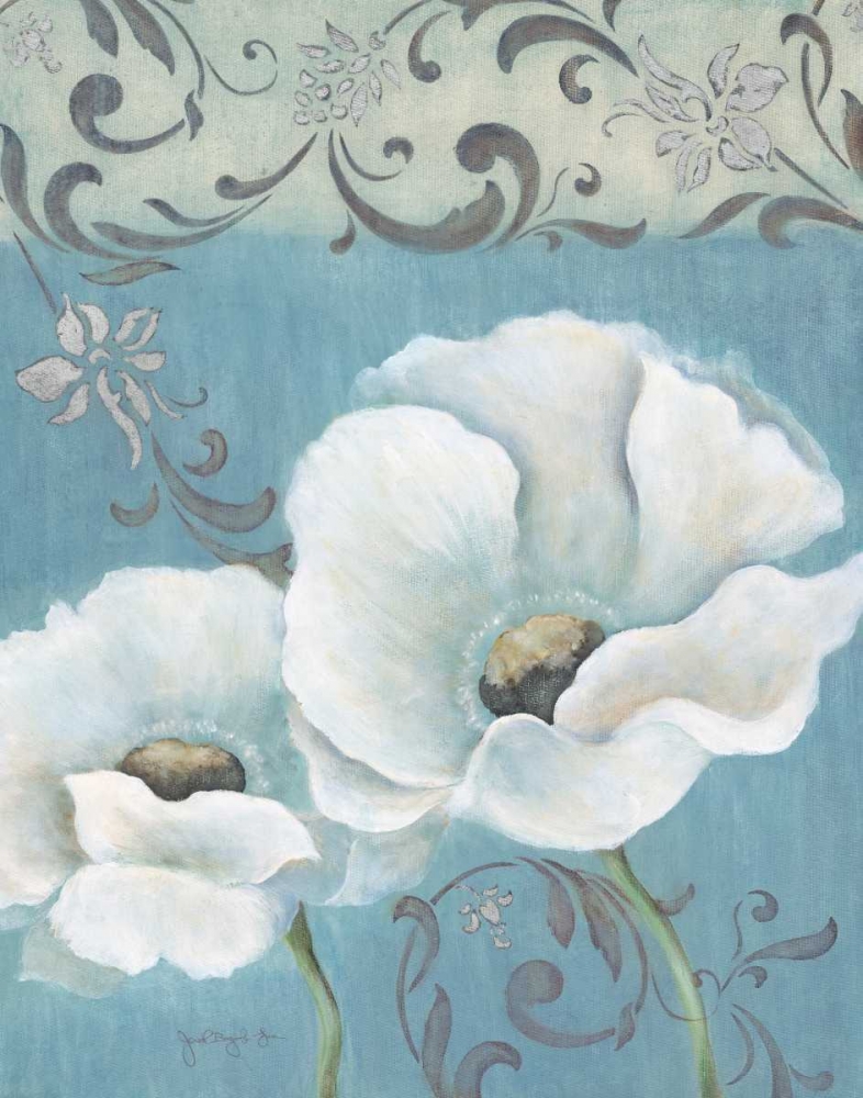 Poppies on Blue I art print by Tava Studios for $57.95 CAD