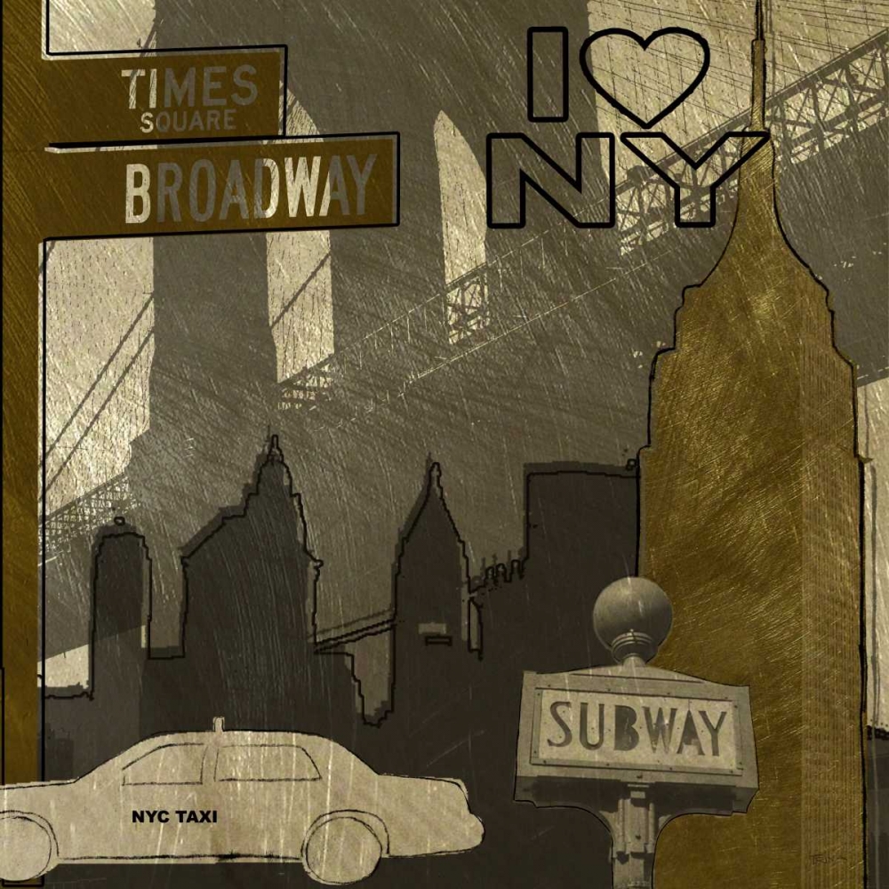 I Love NY In Gray art print by Katrina Craven for $57.95 CAD
