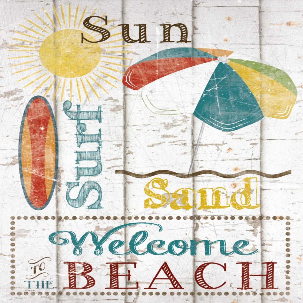 Sun Surf and Sand art print by Katrina Craven for $57.95 CAD