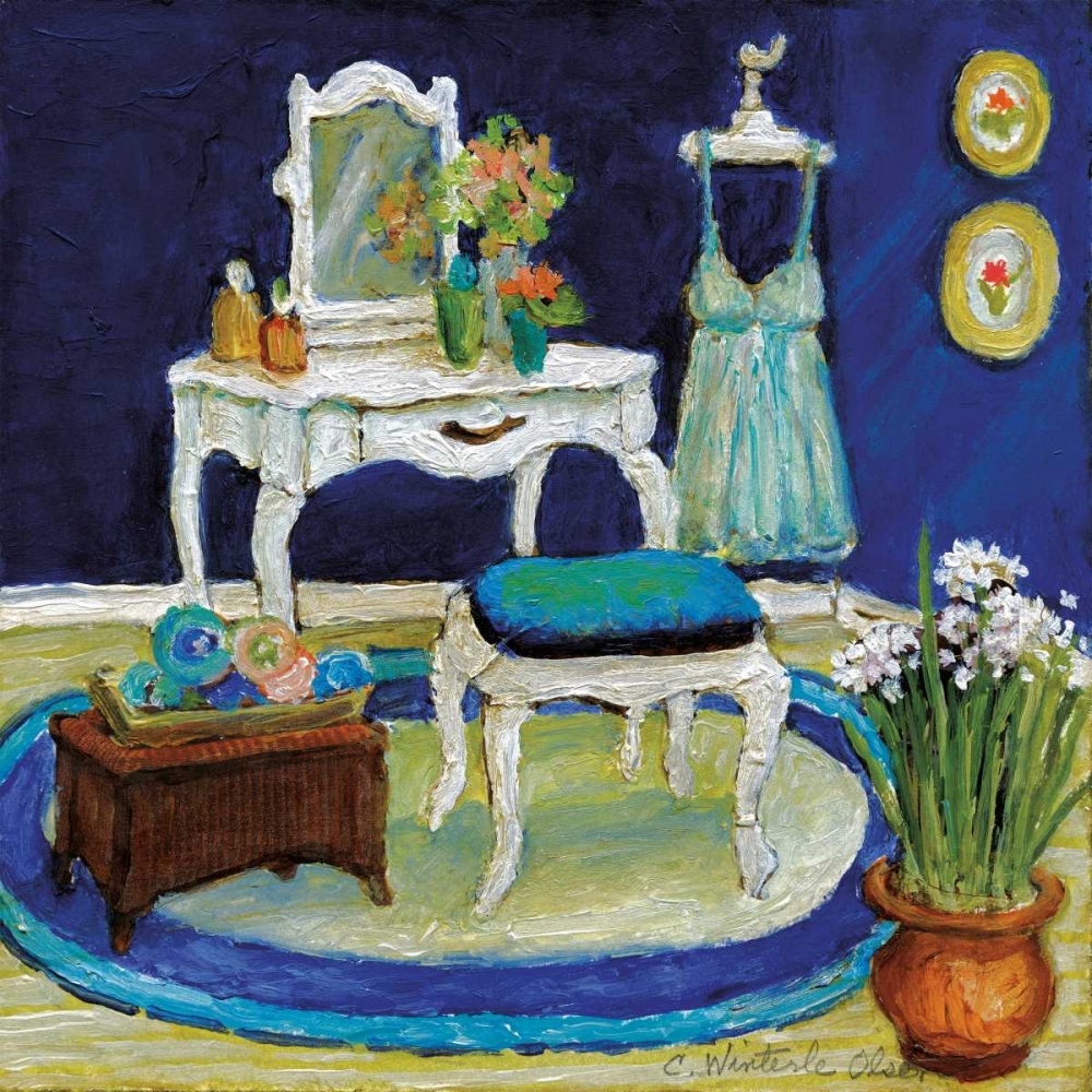 Blue Boudoir I art print by Charlene Olson for $57.95 CAD