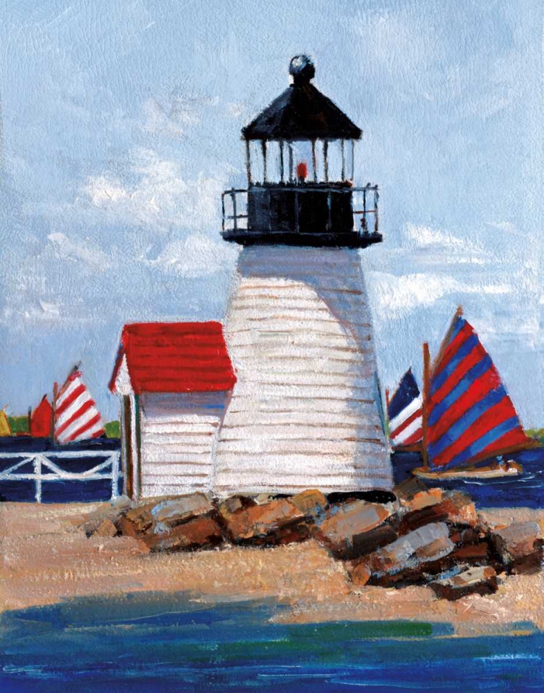 Edgartown Lighthouse art print by Sally Swatland for $57.95 CAD