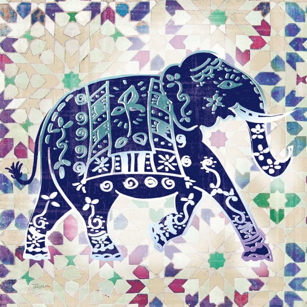 Painted Elephant I art print by Katrina Craven for $57.95 CAD