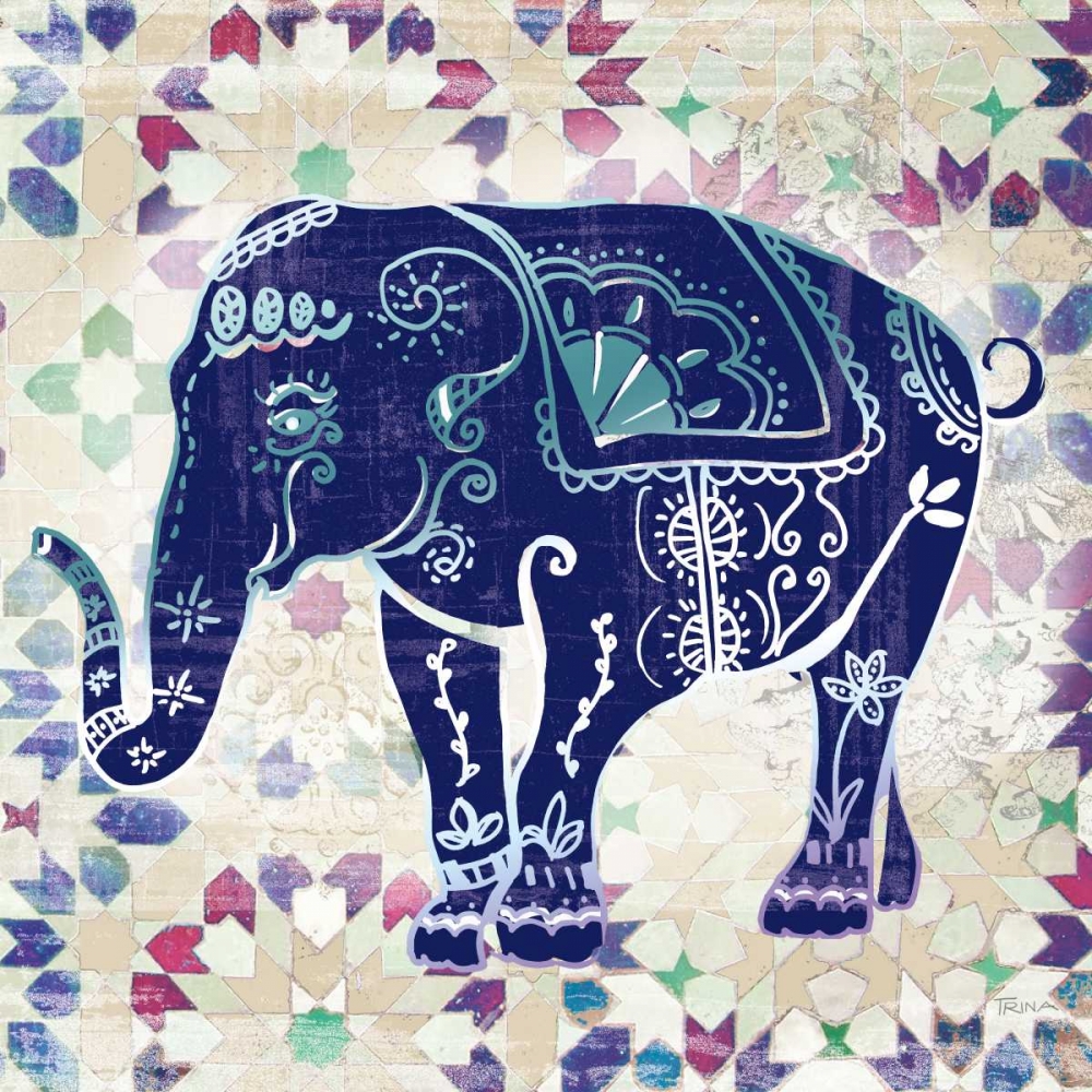 Painted Elephant II art print by Katrina Craven for $57.95 CAD