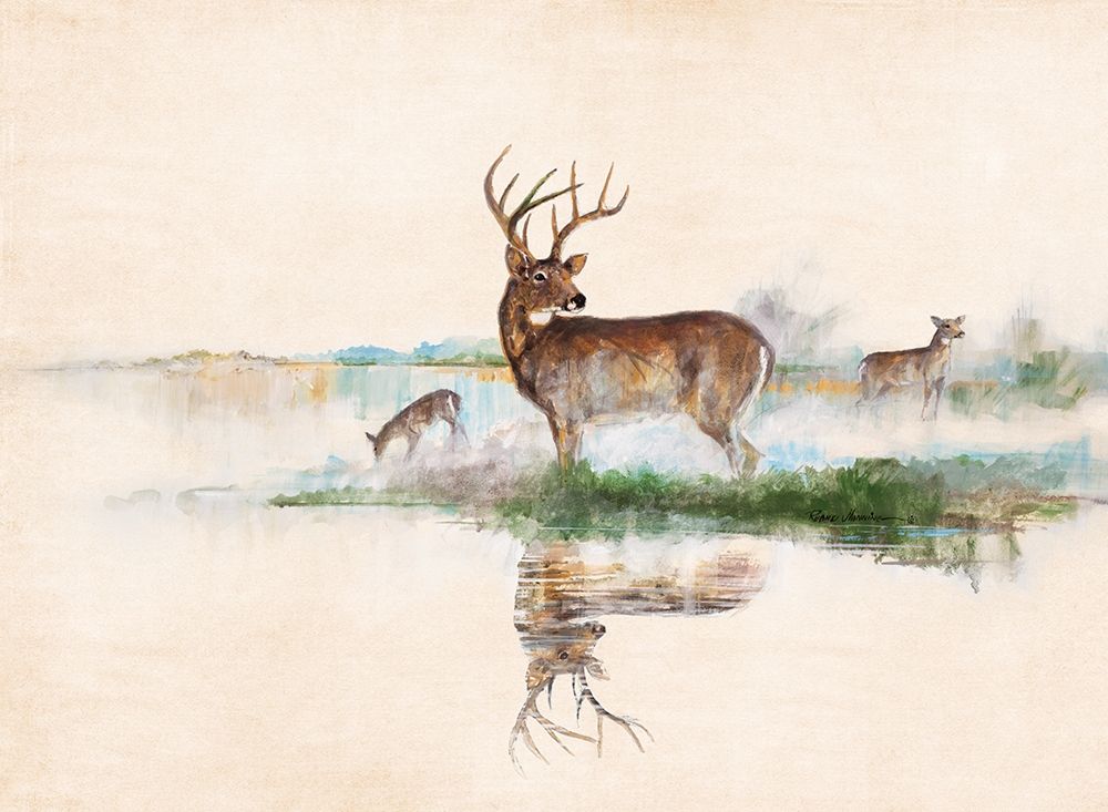 Misty Deer art print by Ruane Manning for $57.95 CAD