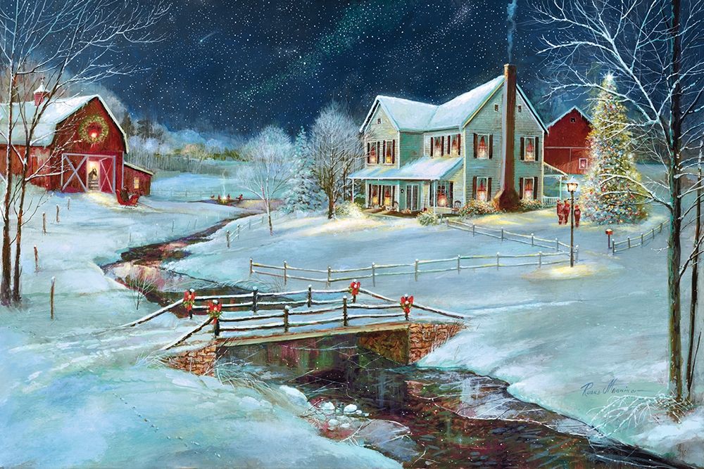 Christmas on the Farm art print by Ruane Manning for $57.95 CAD