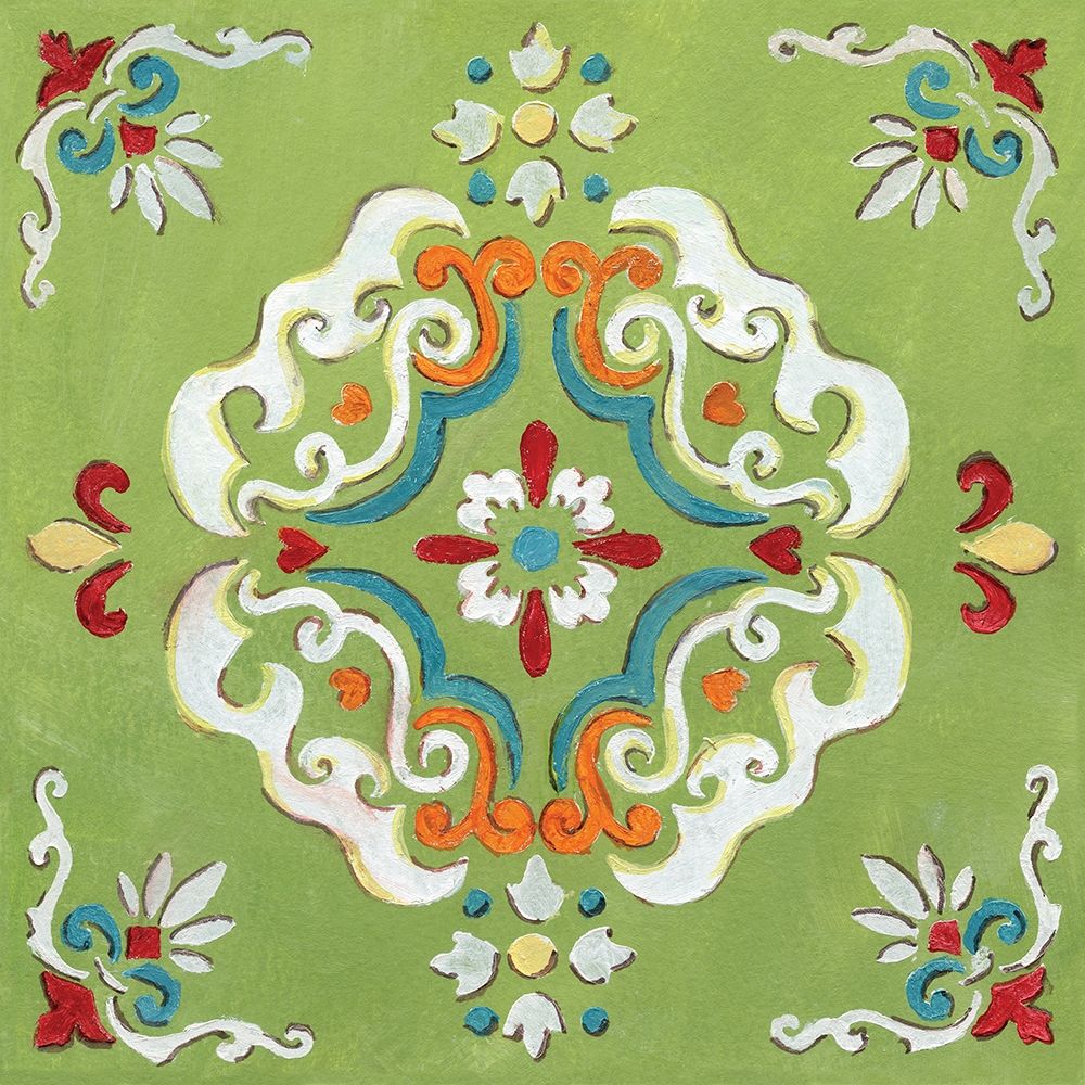 Green Bandana Mosaic art print by Nan for $57.95 CAD