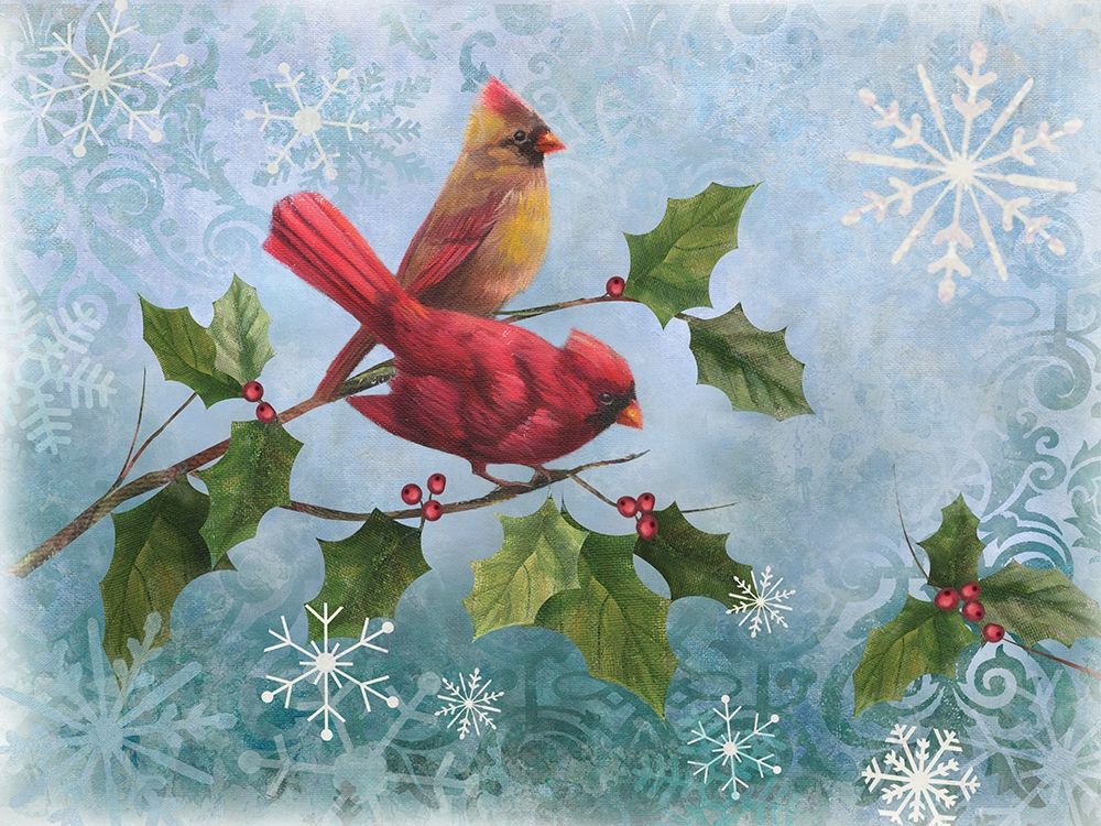 Winter Cardinal Duet I art print by Nan for $57.95 CAD