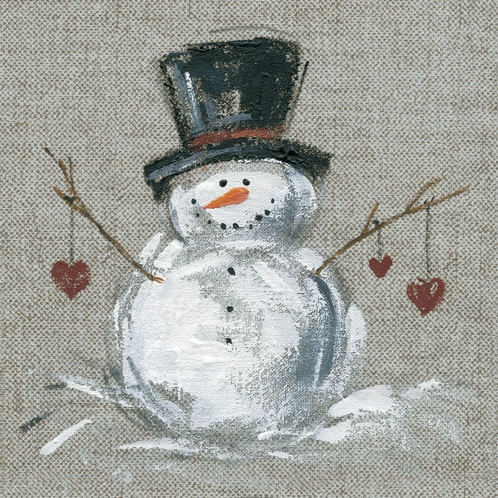 Linen Snowman II art print by Carol Robinson for $57.95 CAD