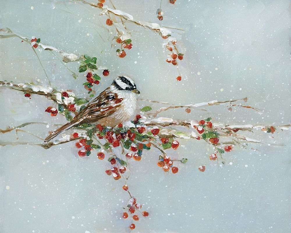 Woodpecker in Winter art print by Sally Swatland for $57.95 CAD