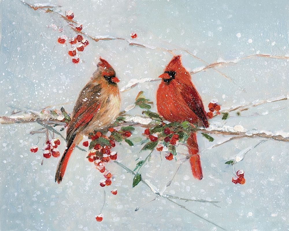 Cardinals in Winter art print by Sally Swatland for $57.95 CAD
