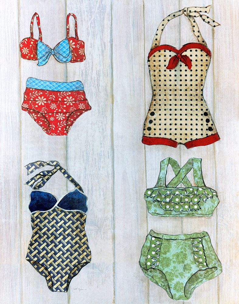 Vintage Bathing Suits II art print by Tava Studios for $57.95 CAD
