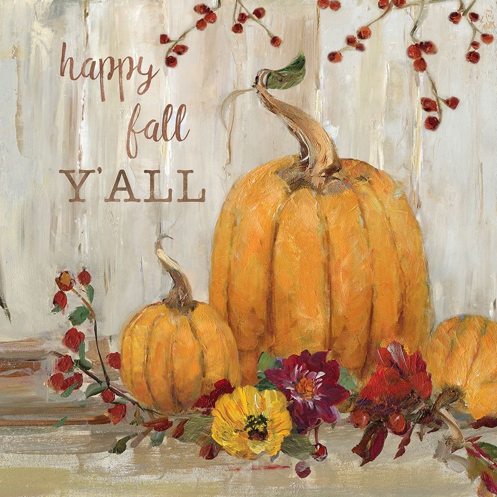 Pumpkin Patch Happy Fall art print by Sally Swatland for $57.95 CAD