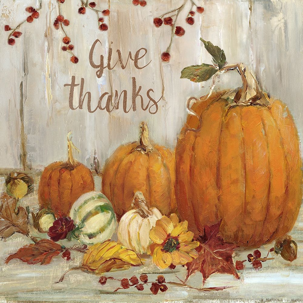 Pumpkin Patch Give Thanks art print by Sally Swatland for $57.95 CAD